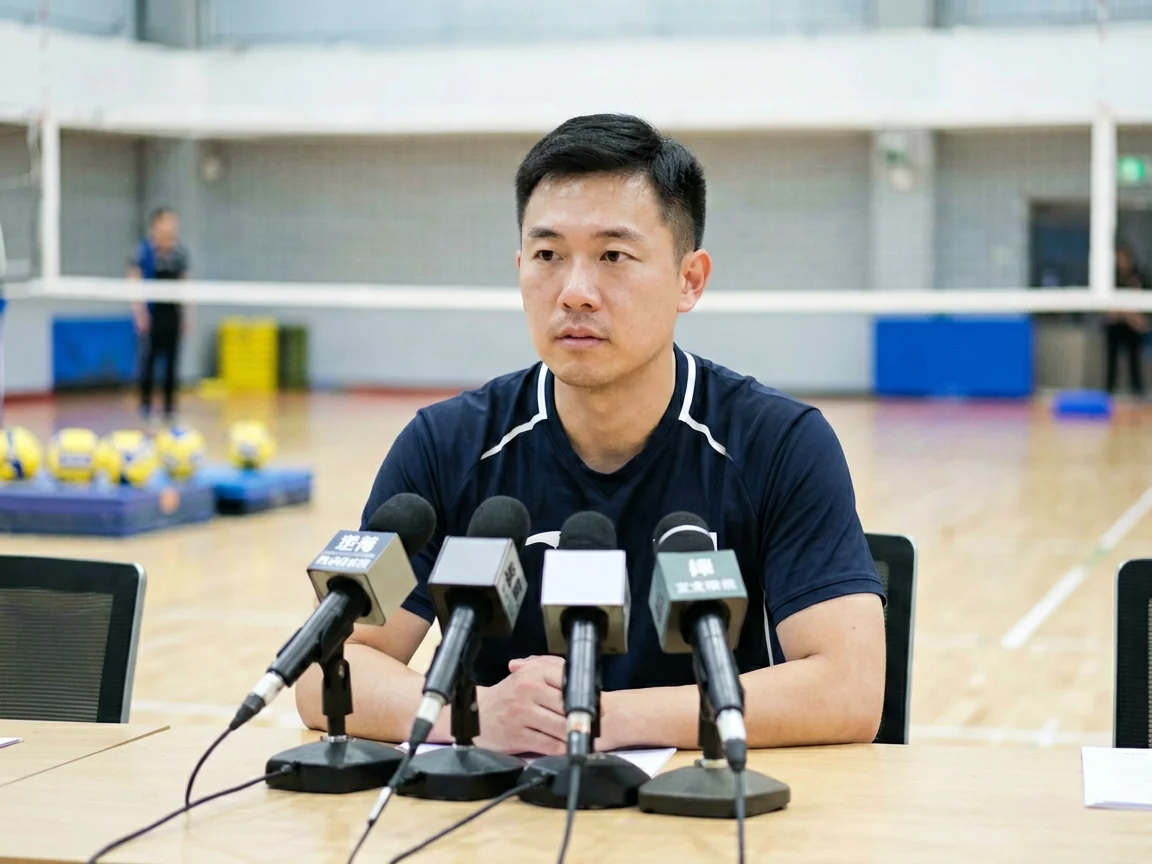 媒体发布会现场的蔡斌